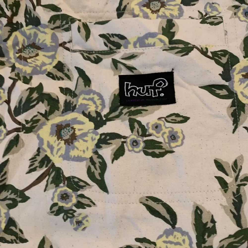 HUF Floral Chore Coat Jacket & Pants Set Mens XL/38 White Grafton Boyd‎ Skater